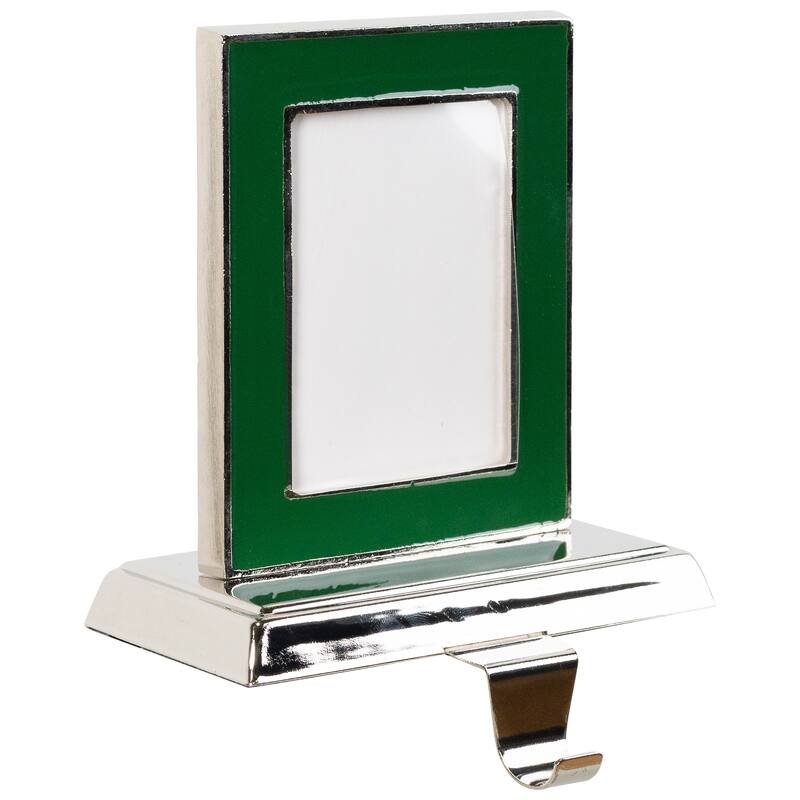 Photo Frame Christmas Stocking Holder - 5.25" - Silver and Green