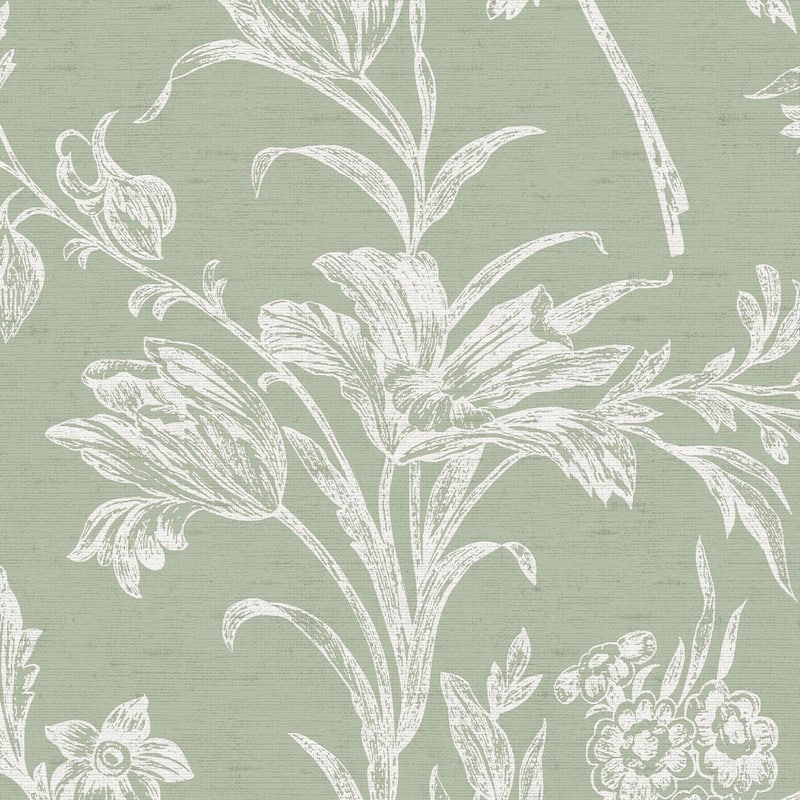 Laura Ashley Lloyd Sage Green Wallpaper