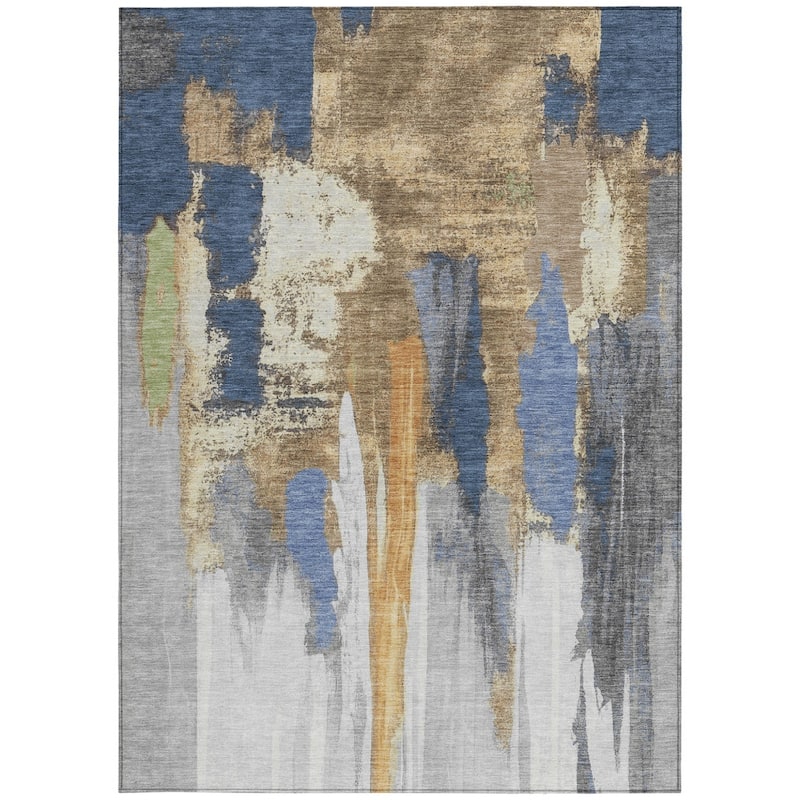 HomeRoots Abstract Transitional Rectangle Outdoor Rug