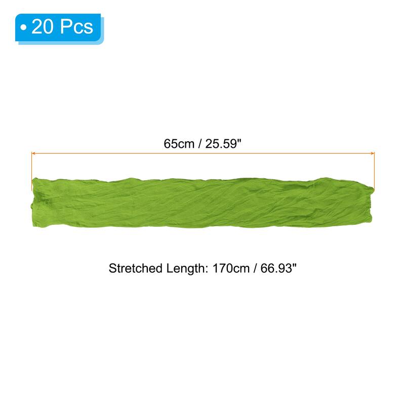 20Pcs Stocking Flower Fabric 65cm/26" for DIY Mesh Flowers Making - Lawn Green