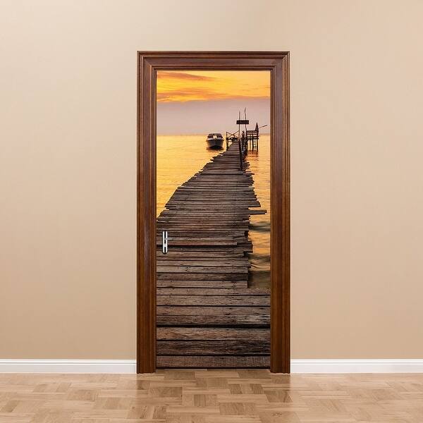 Shop Chezmax 3d Door Mural Art Sticker Removable Self Adhesive Wall Decal For Home Decoration 30 3 W X 78 7 H Overstock 28845931