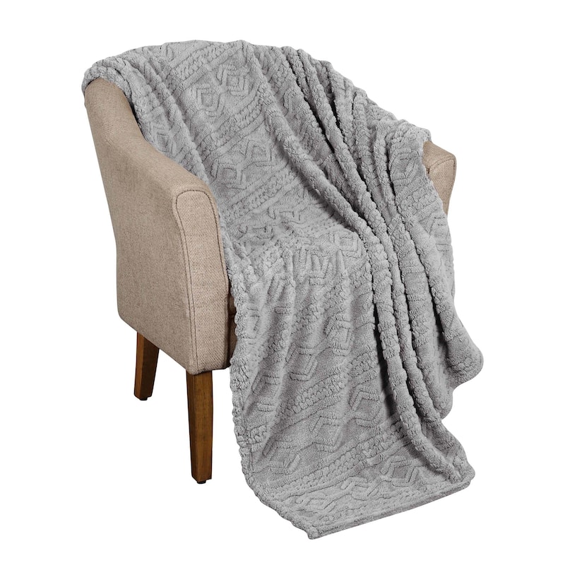 Superior Arctic Boho Jacquard Plush Fluffy Fleece Blanket