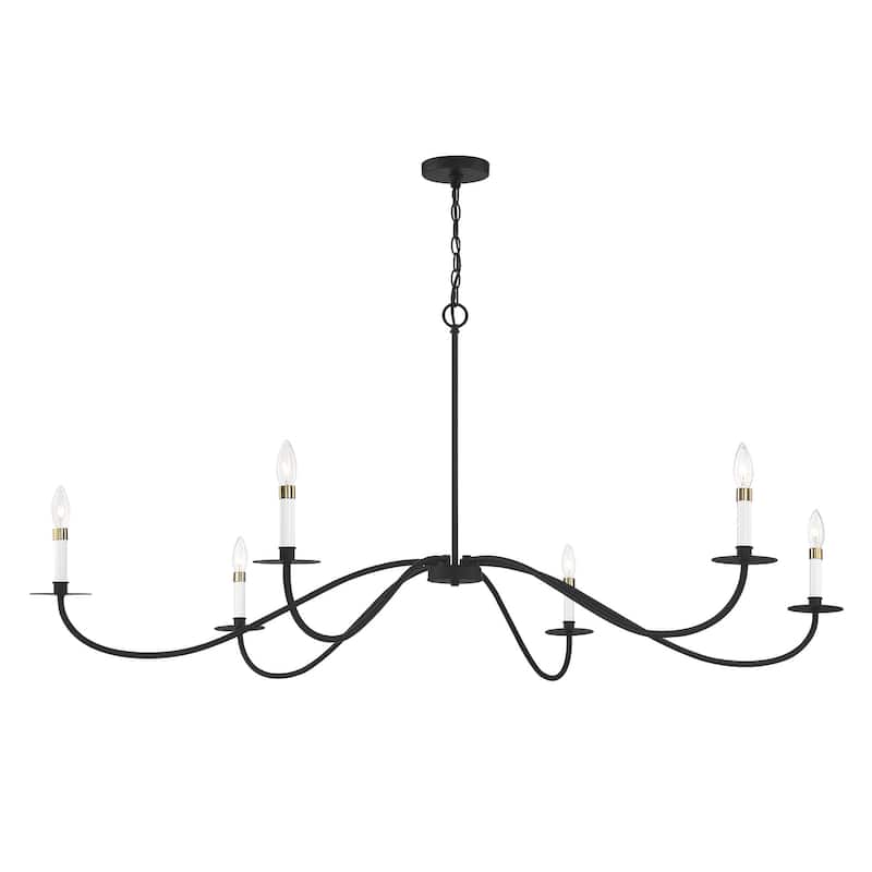 Meridian M100105 6 Light 60" Wide Taper Candle Chandelier