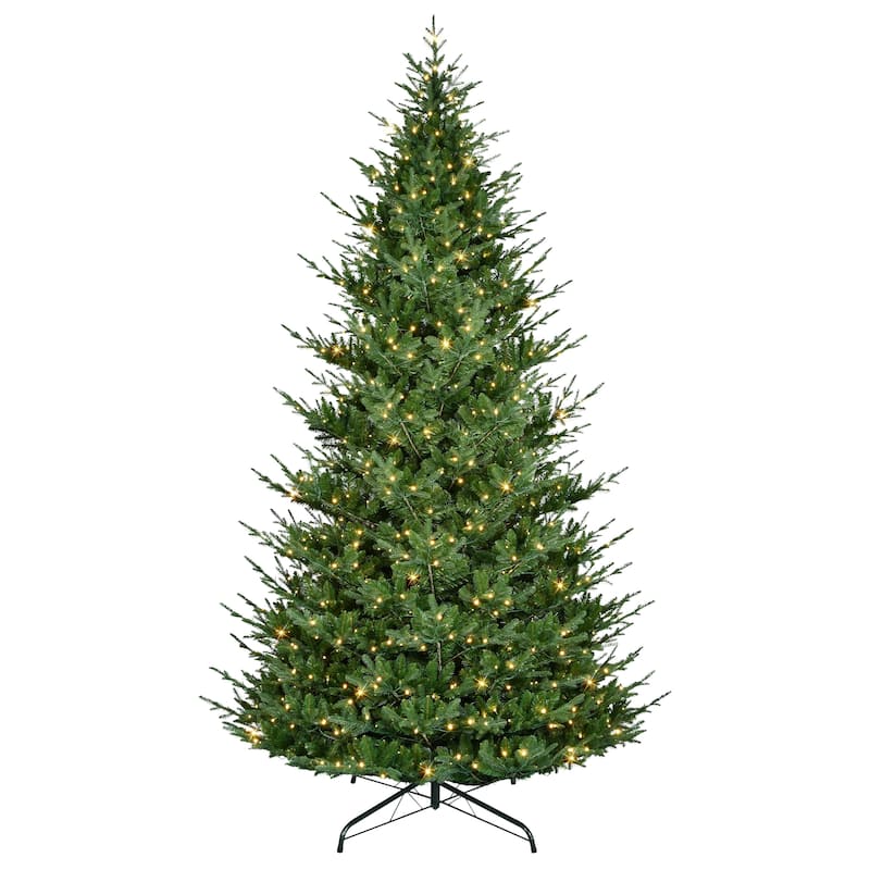 Puleo International 12' Pre-Lit Artificial Hillside Spruce Tree