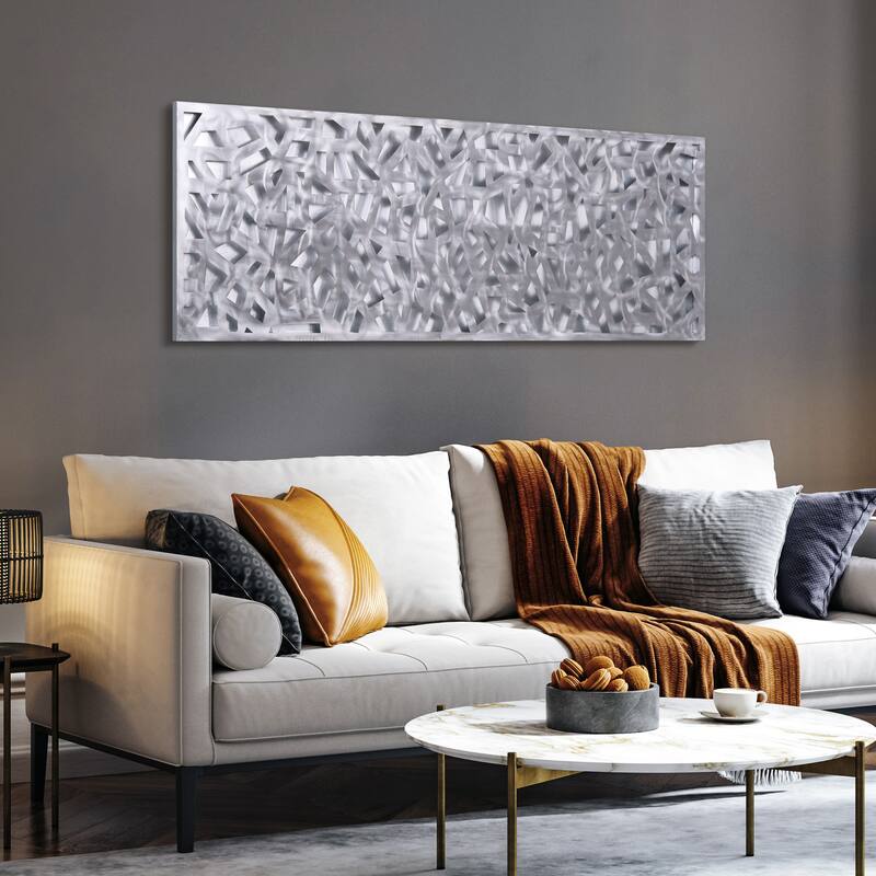 Polished Steel Wall Sculpture Abstract Wall Art with Gold/Silver Leaf