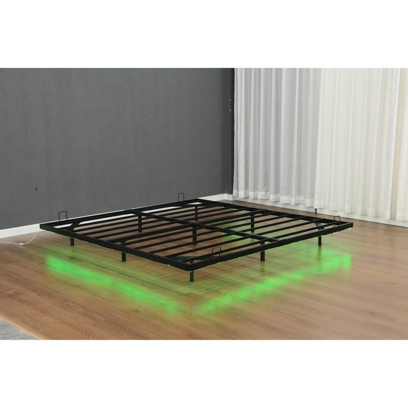 King Size Platform with Smart LED Lighting Heavy-Duty 1000lb Capacity, App-Controlled RGB Undercarriage Lights