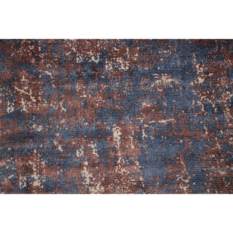 Hand Knotted Oriental Viscose Silk Carpet Modern All-Over Oranges & Rust Abstract Area Rug - 5' 11'' X 3' 11''