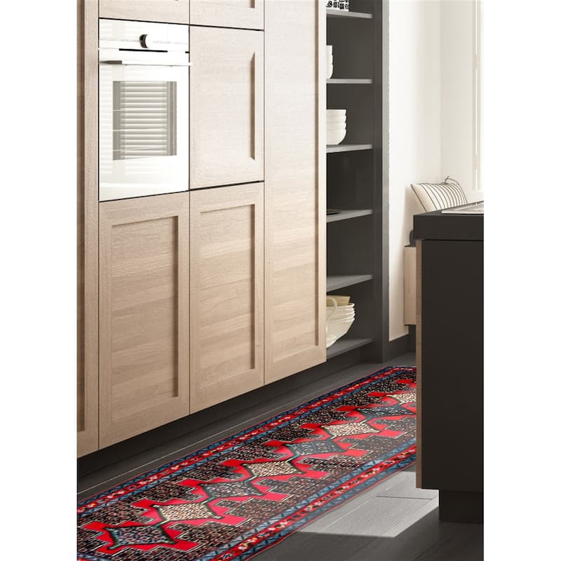 ECARPETGALLERY Hand-knotted Kayseri Red Wool Rug - 3' x 10' 5"