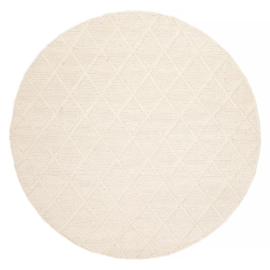 ECARPETGALLERY Braid weave Sienna Cream Wool Rug - 5'11 x 5'11