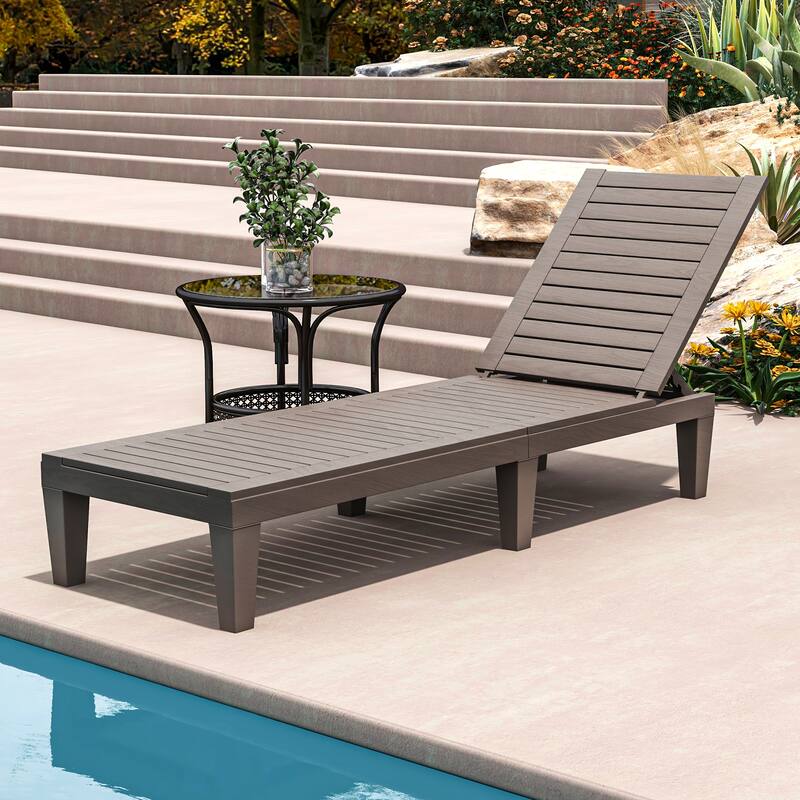 74.5'' Reclining Single Outdoor Lounge Chairs - Taupe