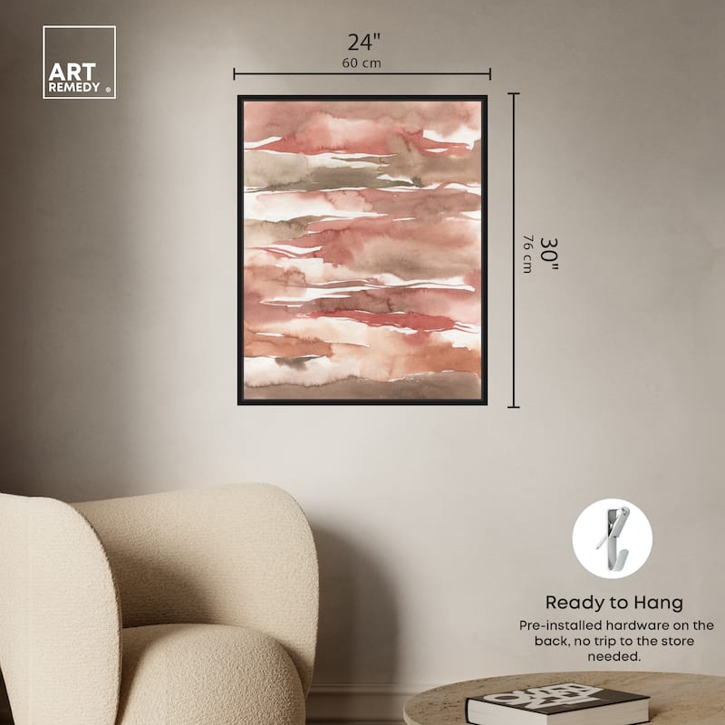 Art Remedy Tone Tinted Powders Framed Boho Abstract 1 Piece Canvas Wall Art