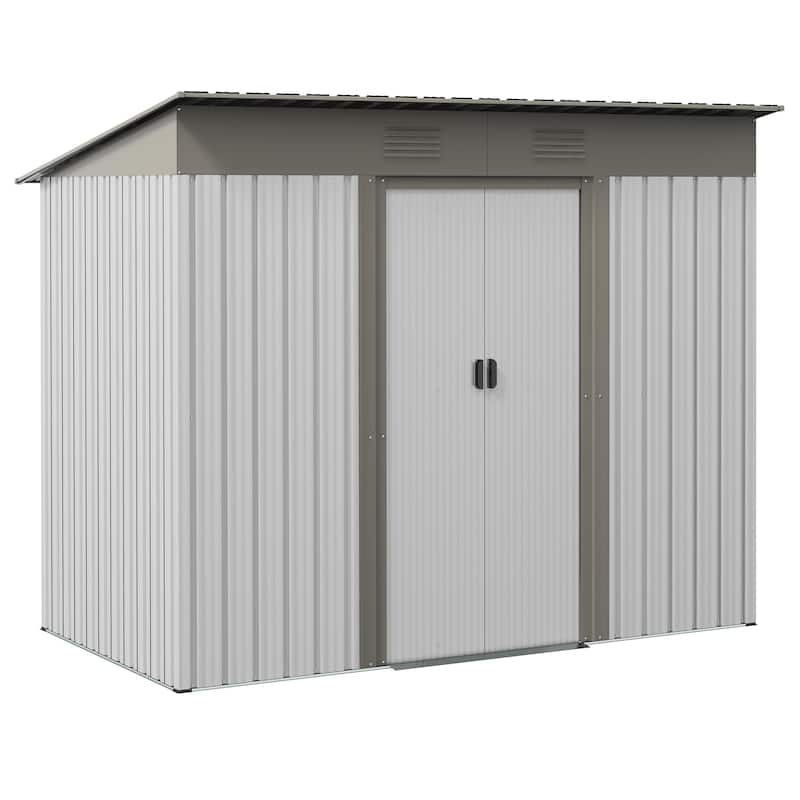 Outsunny 6' x 3.6' Steel Frame Backyard Garden Tool Storage Shed with 2 Air Vents and Dual Locking Doors