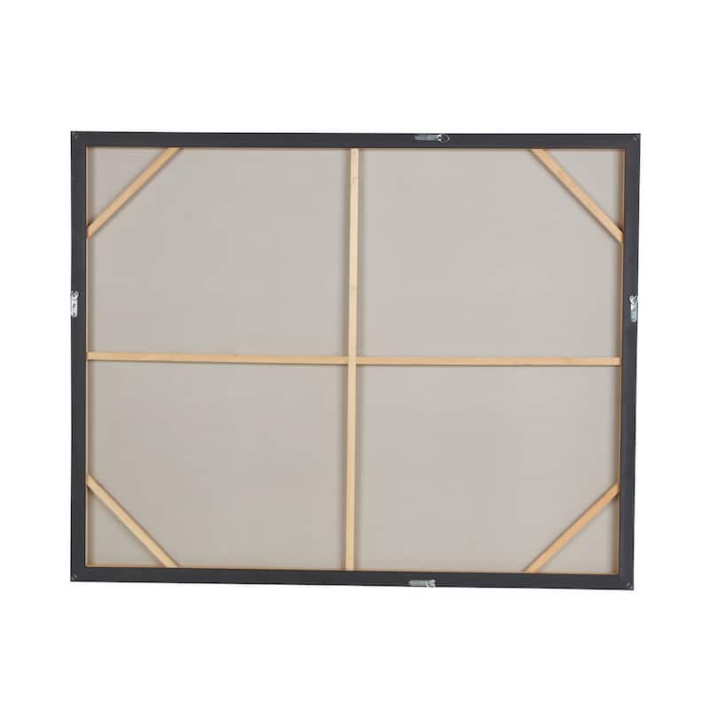 Polystone Geometric Silver Embellishments Framed Wall Art with Black Frame - Silver - Roche River Decor