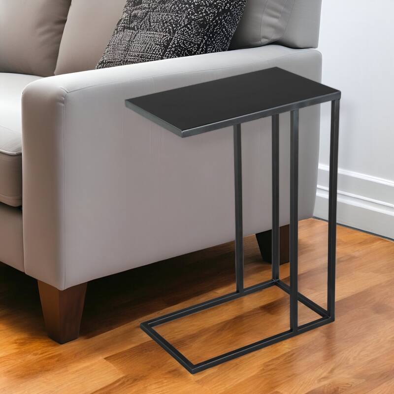 HomeRoots 24" Black Iron Abstract End Table - 17' X '23.6' X '11 - Black - Iron