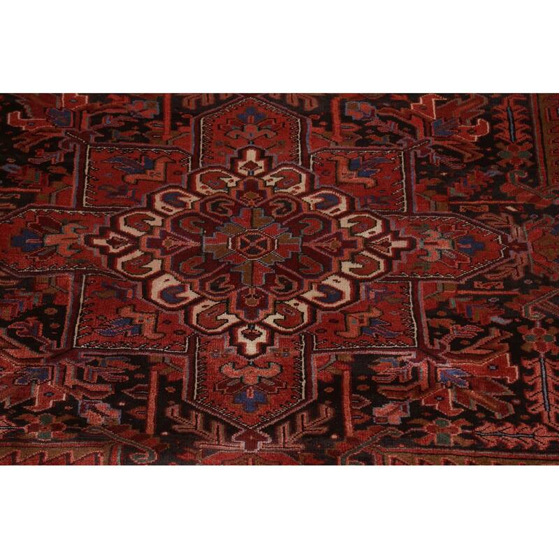 Vintage Vegetable Dye Heriz Persian Area Rug Hand-knotted Wool Carpet - 9'11" x 12'10"