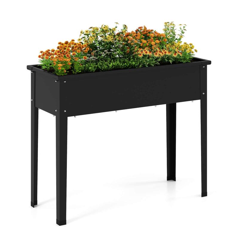 Costway Raised Garden Bed Elevated Metal Planter Box with Legs - See Details - Black - See Details