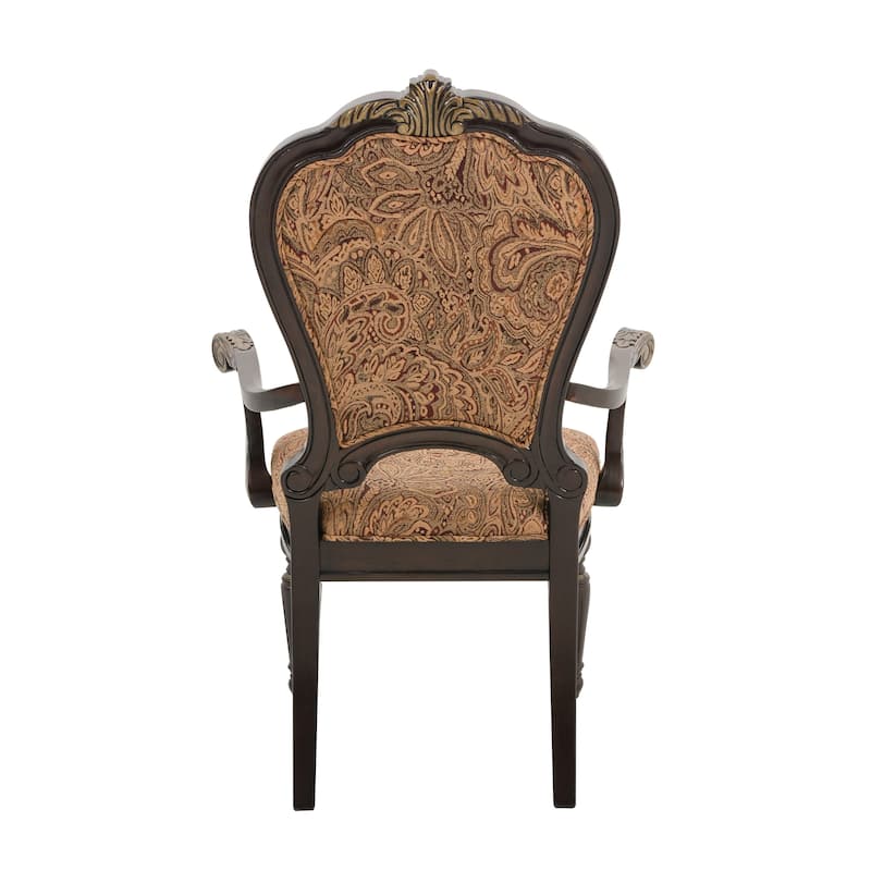 Formal Traditional Dining Set Extendable Table Chairs Cherry Finish with Gold Tipping