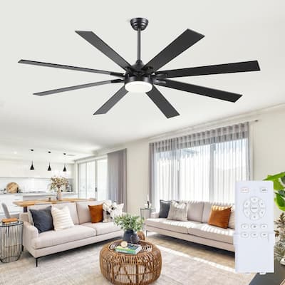 72 Inch Large Ceiling Fan with Light,Reversible DC Motor,LED Integrated,Remote and APP Control - 72 inches
