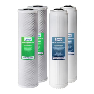 iSpring Replacement Water Filters for 2-Stage 20" Whole House Water Filter, 1-Year Supply, Fits WGB22B-PB