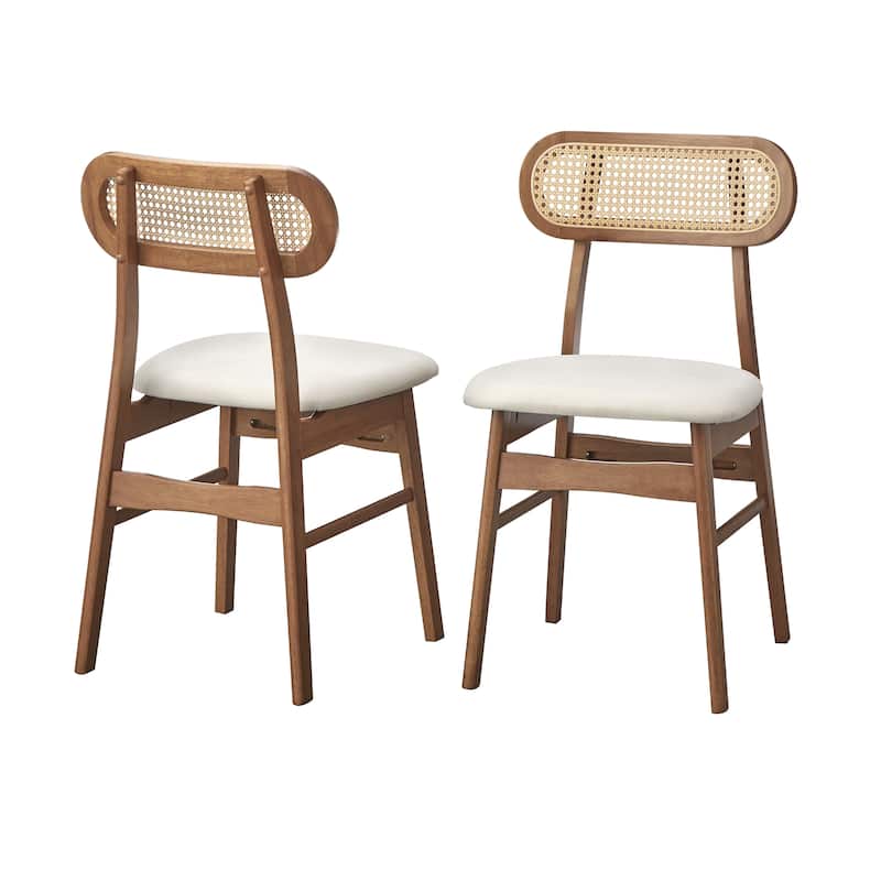 Simple Living Anika Solid Wood and Cane Dining Chair (Set of 2)