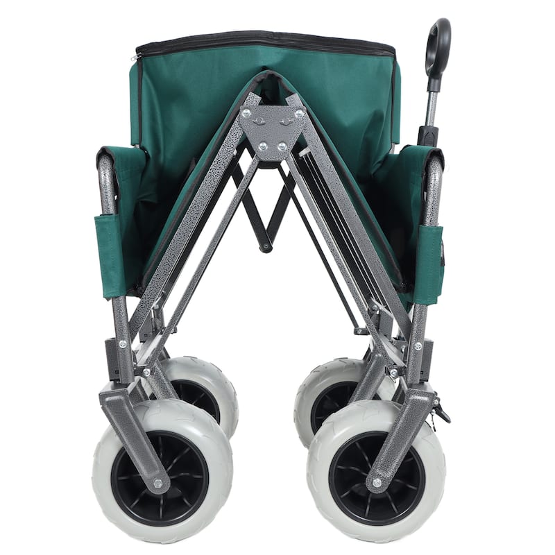 3-in-1 Folding Wagon Cart with Bench Seat