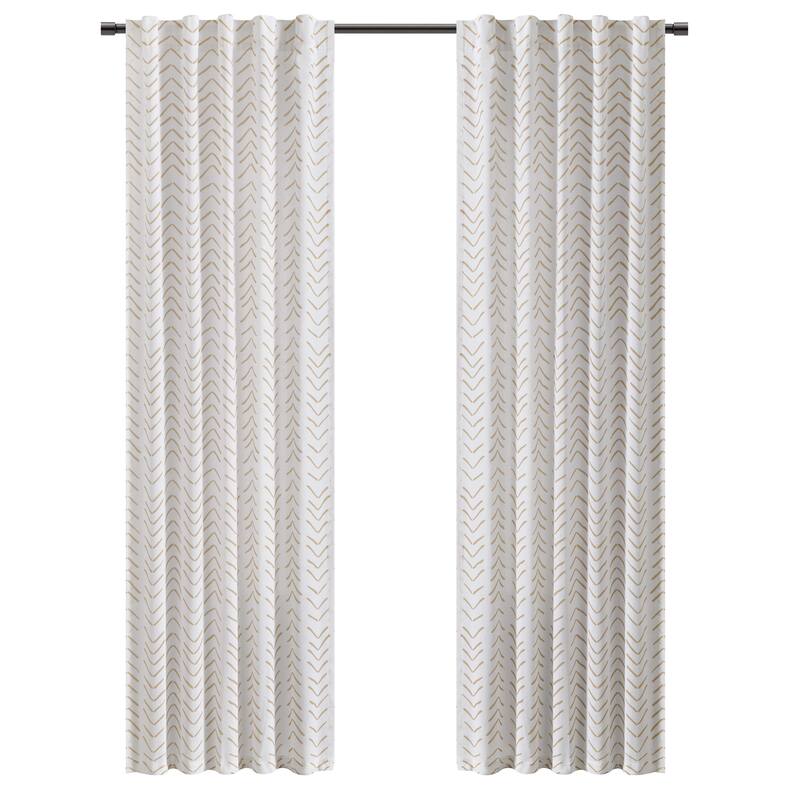 Lush Decor Hygge Modern Arrow Linen Look Window Curtain Panels Set