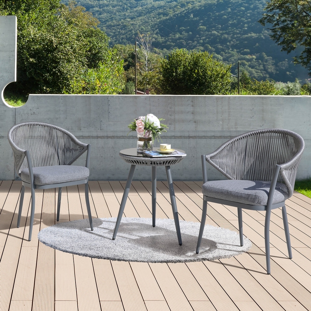 garden bistro set grey