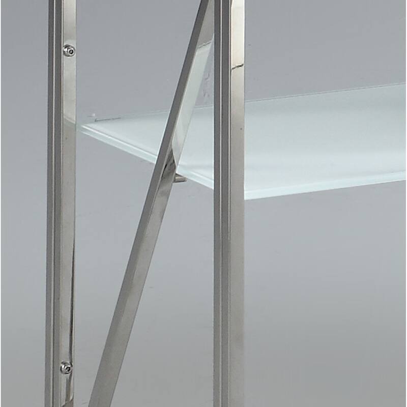 Somette 4-Shelf Bookcase with White Starphire Tempered Glass