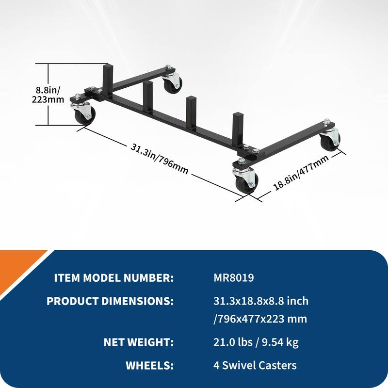 Car Dolly Rack – Heavy Duty Storage Rack for 4 Wheel Dollies, Hydraulic Jack Stand Organizer with 360° Swivel Casters