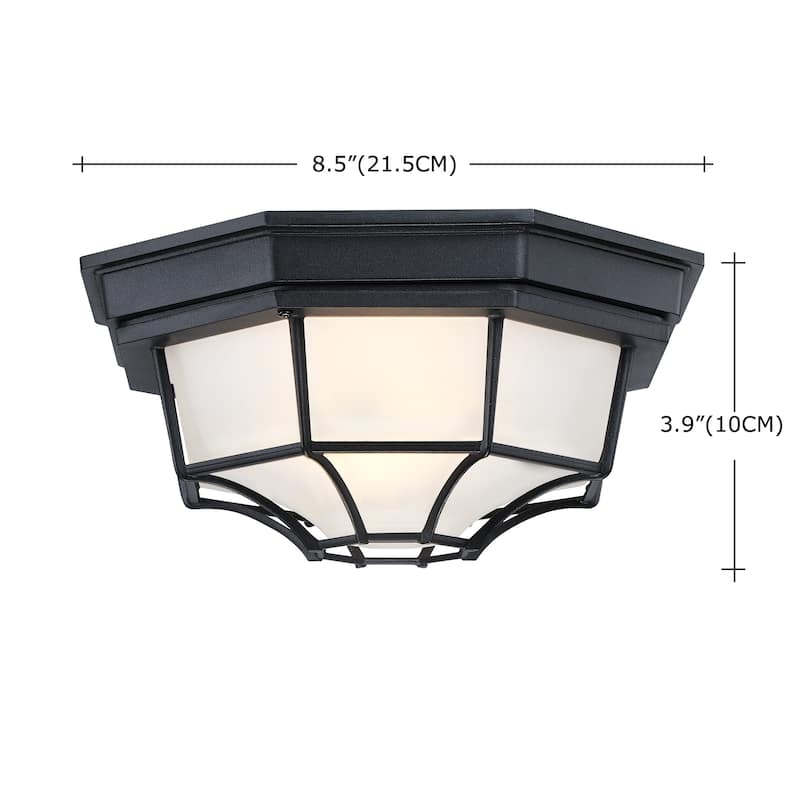 1-Light Retro Textured Ceiling Mount Light Fixture with Frosted Glass,E26