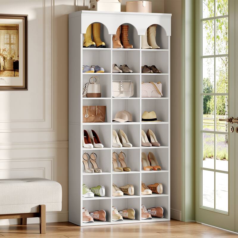 8-Tier Shoe Storage Cabinet with 24 Cubbies