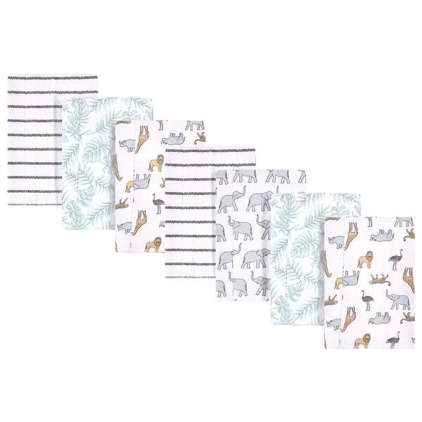 slide 1 of 1, Hudson Baby Unisex Baby Cotton Flannel Burp Cloths, Modern Neutral Safari, One Size - Modern Neutral Safari - One Size One Size - Modern Neutral Safari