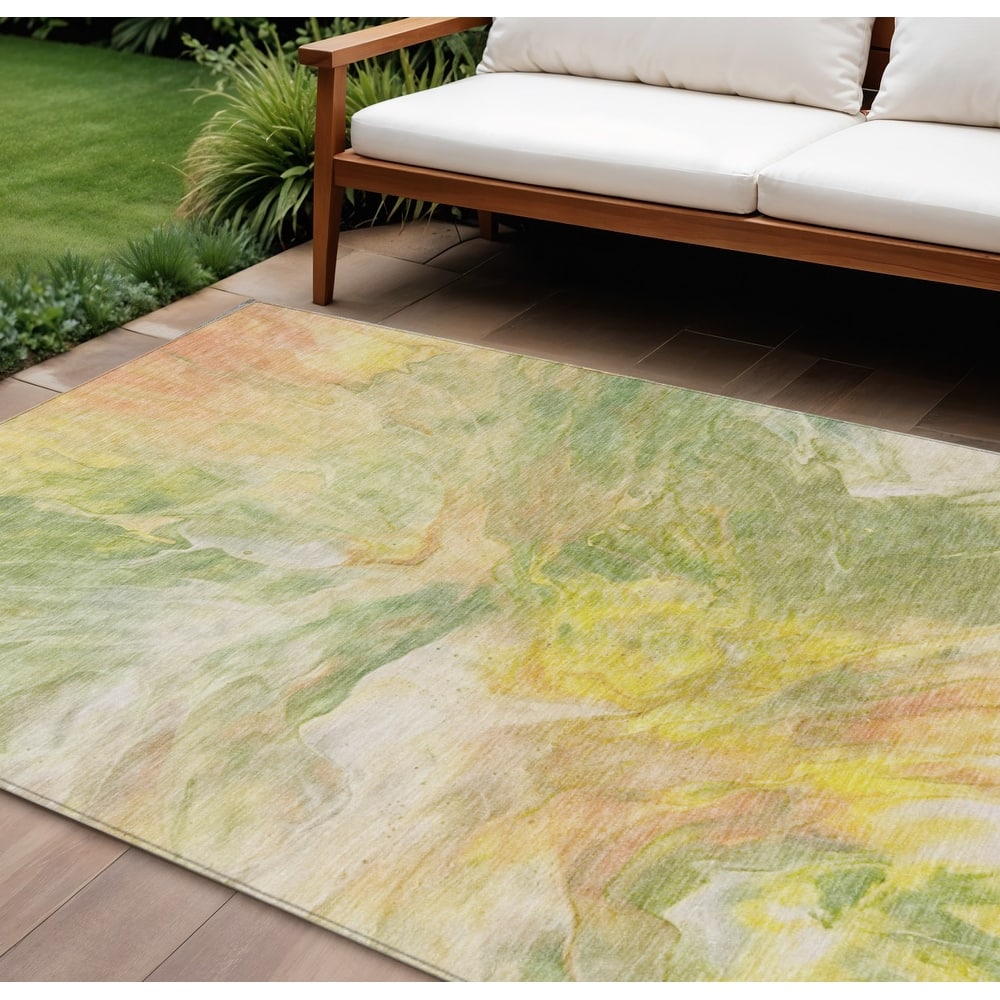 HomeRoots Abstract Transitional Rectangle Outdoor Rug