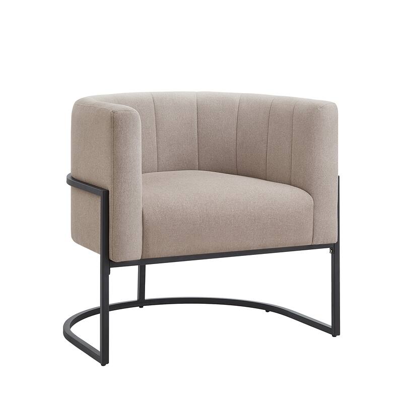 Mid-Century Upholstered Accent Chair with Metal Stand