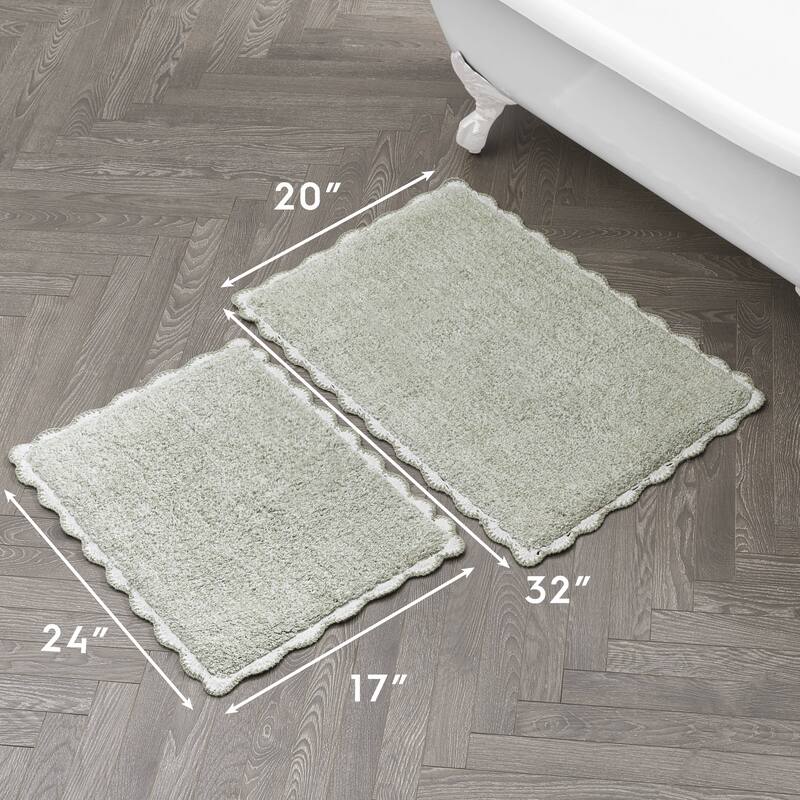 Laura Ashley Heathered Crochet Border Bath Rug