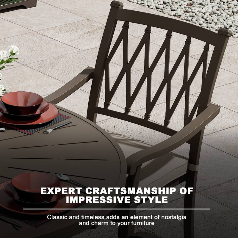 8 - Person Rectangular Outdoor Dining Set with Cushions