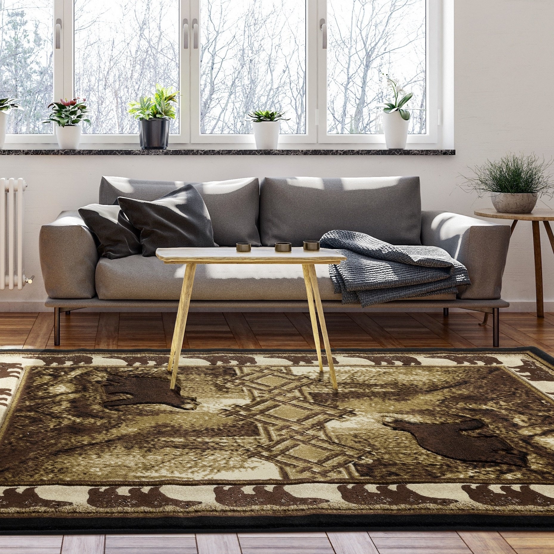Wildlife Collection Brown/Beige Area Rug - Bed Bath \u0026 Beyond - 31301757, image size:1859x1859