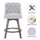 preview thumbnail 16 of 24, HOMYKA Tufted Swivel Bar Stool with Wood Grain Chair Legs Set of 2