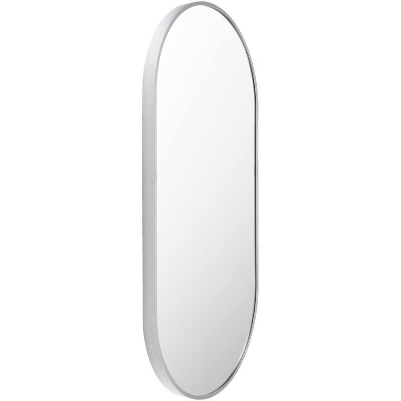 Livabliss Aranya Modern Aluminum Oval Pill-Shaped Accent Mirror