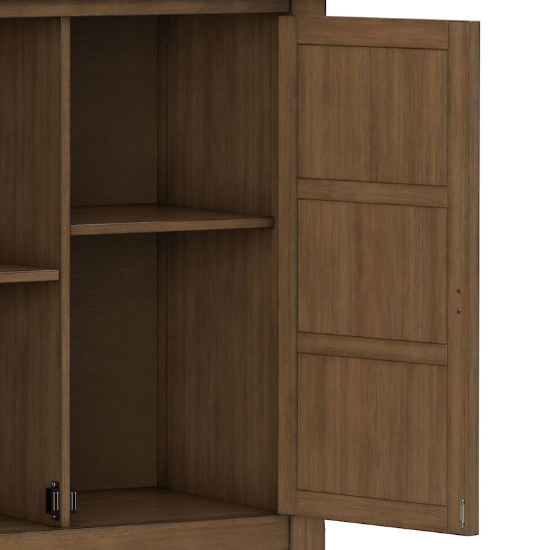 WYNDENHALL Portland SOLID WOOD 30 inch Wide Transitional Low Storage Cabinet - 30"w x 14"d x 31"h