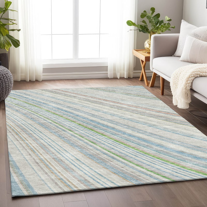 Premium Washable Super Soft Modern Flow Mayfield Rug - Ivory - 5' x 7'6"