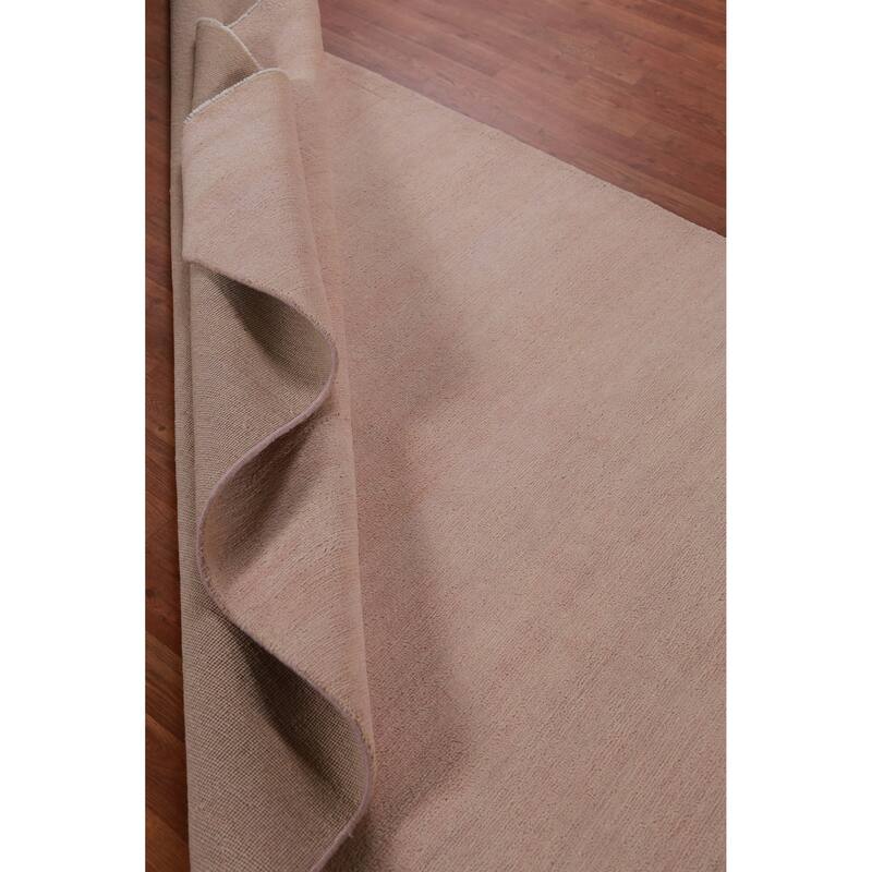Hand Knotted Oriental 100% Wool Carpet Modern Solid Peach Gabbeh Area Rug - 10' 3'' X 5' 3''