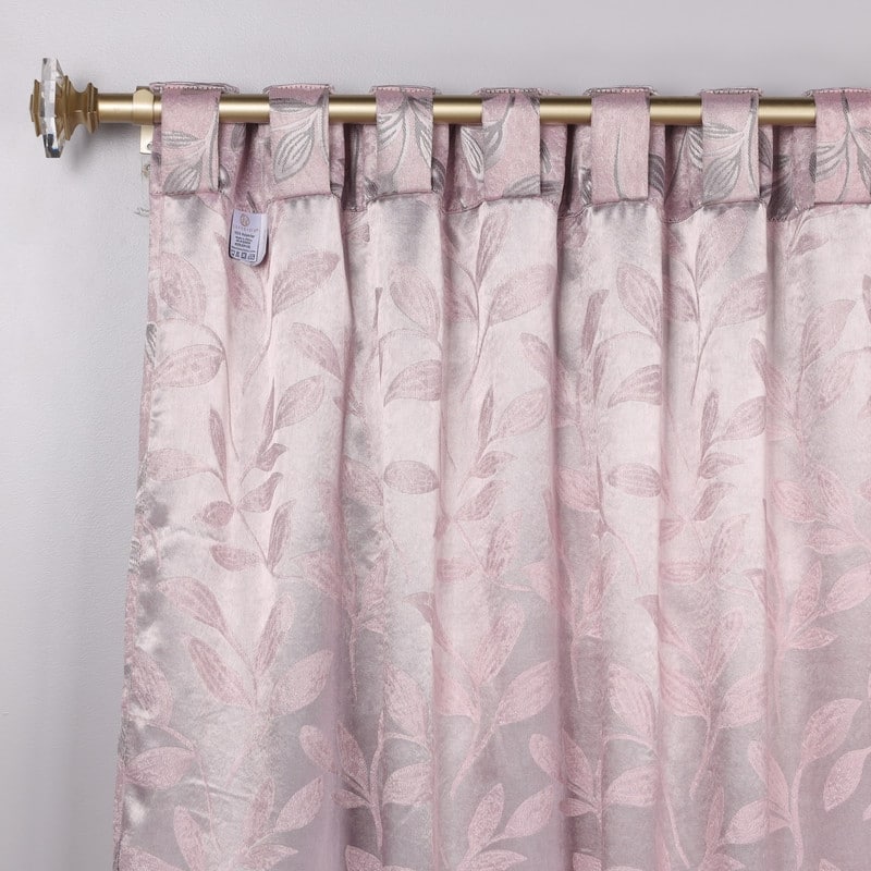 Superior Leaves Machine Washable Room Darkening Curtains with Back Tabs, Set of 2