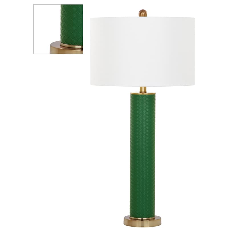 SAFAVIEH Lighting Tomika 32-inch Faux Alligator Grey Table Lamp (Set of 2) - 15"x15"x31.5" - 15Wx15Dx32H