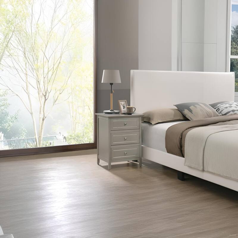 Modern Silver Champagne Nightstand with Compact Design and Sturdy Build