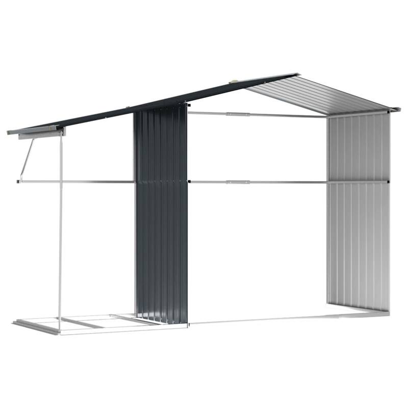 vidaXL Garden Shed Metal Outdoor Storage Tool Shed House Galvanized Steel