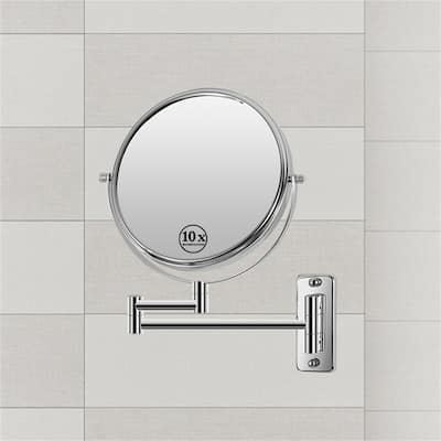 Makeup Mirror 10x Magnification Double-Sided Swivel Mirror Wall Mount