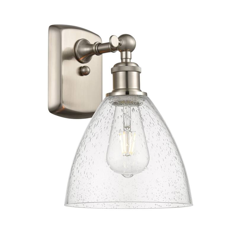 Innovations Lighting 516-1W-11-8 Bristol Sconce Bristol 11" Tall Wall - Brushed Satin Nickel / Seedy
