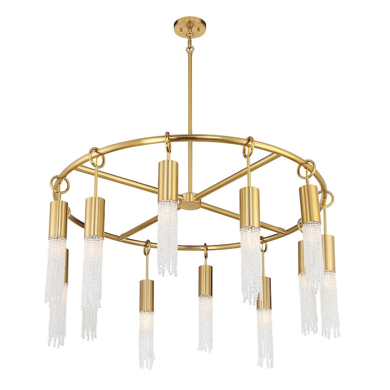 Warm Brass 12 Light Chandelier from the Chelsea Collection