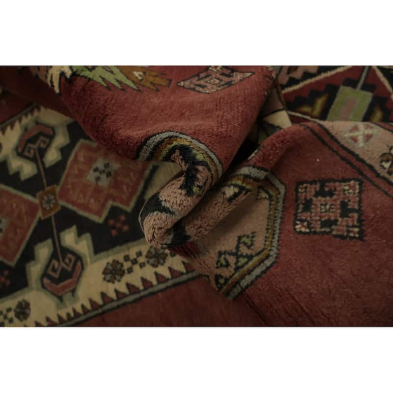 Hand Knotted Oriental 100% Wool Carpet Traditional Geometric Oranges & Rust Balouch Area Rug - 9' 9'' X 6' 7''